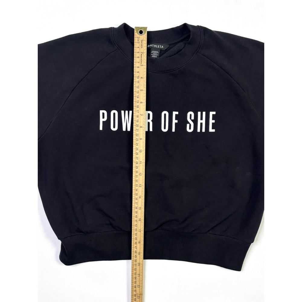 Athleta Sweatshirt Women's Small Power of She Black Crewneck Pullover - Picture 3 of 10